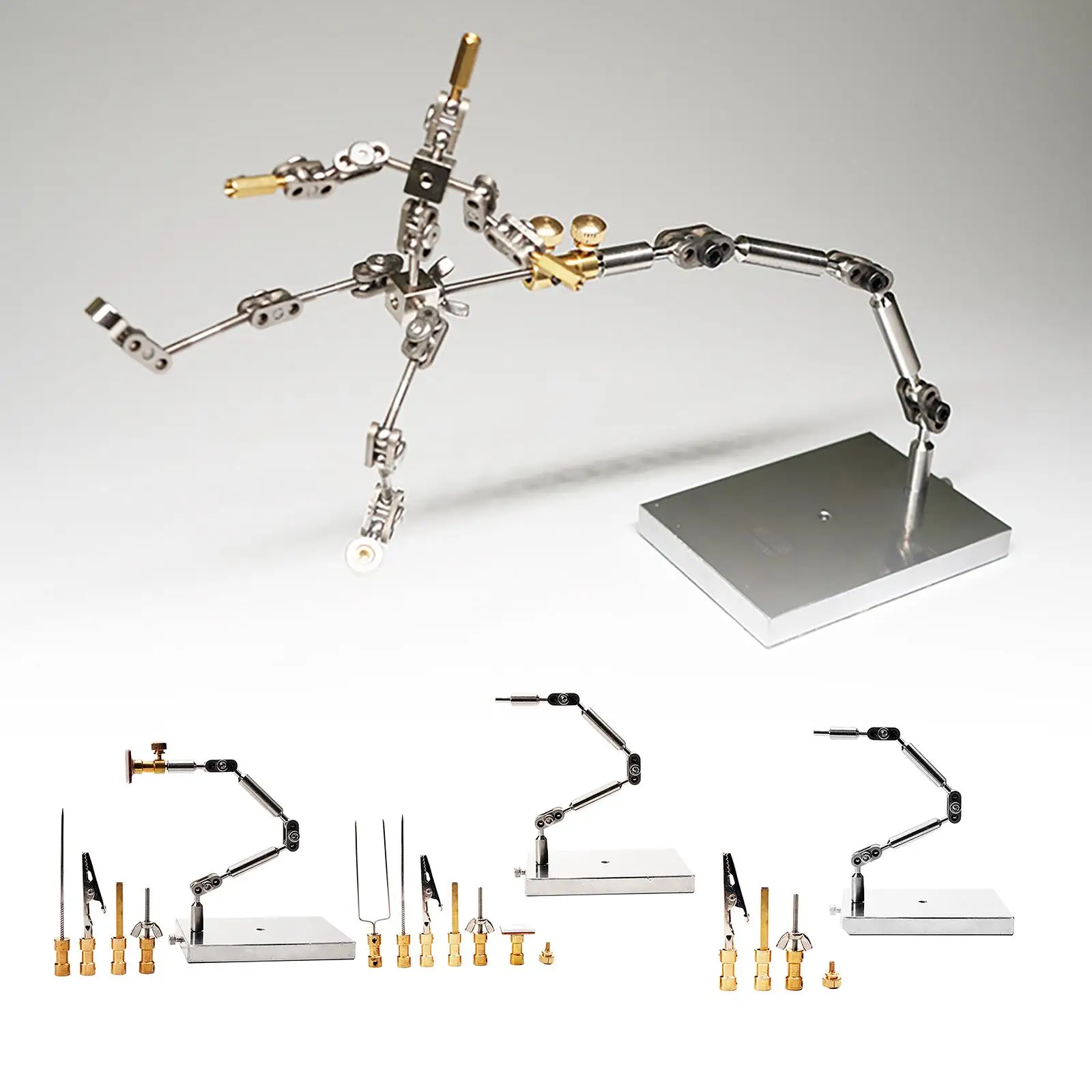 

Stop Motion Rig Portable Stainless Steel Rig Arm Display Base Action Figure Display Stand for Hobbyists, Sponges, Clay Figurines