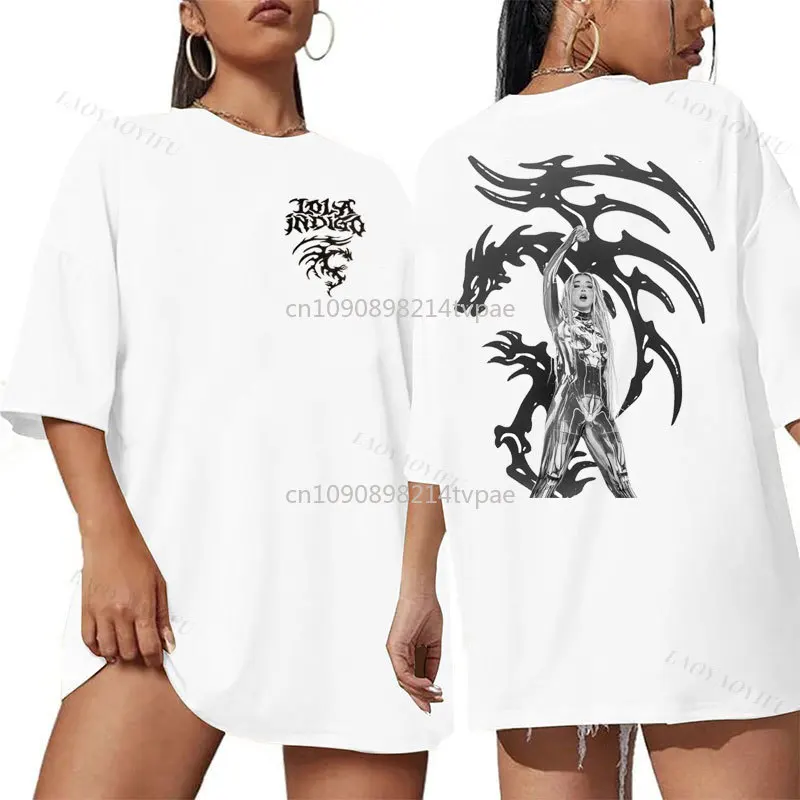 Lola Indigo Camiseta Two Side Printed World Tour T Shirt Camisa Fan Gifts Humor Spain Singer Cotton O-neck Fashion Top Clothes #4