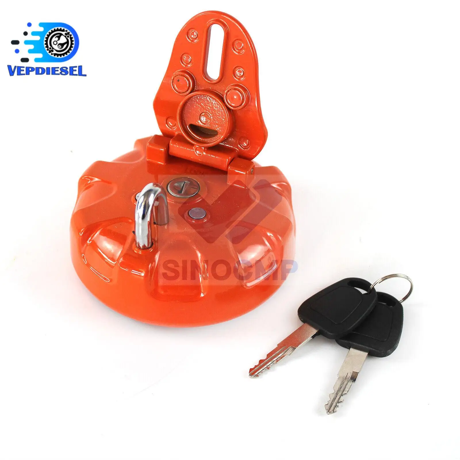 Fuel Tank Cap Assembly with 2 Keys K1004166 for Daewoo Doosan DH300 DH150-7 Excavator Repair Replacement Parts 3 Months Warranty