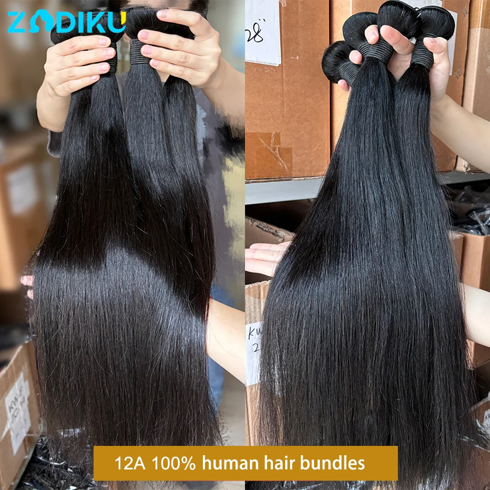 3 قطعة 26 26 26 بوصة حزم من شعر طبيعي مفرود 100% وصلات شعر بشري 12A لحمة مزدوجة عالية الجودة حزم الشعر الخام البرازيلي