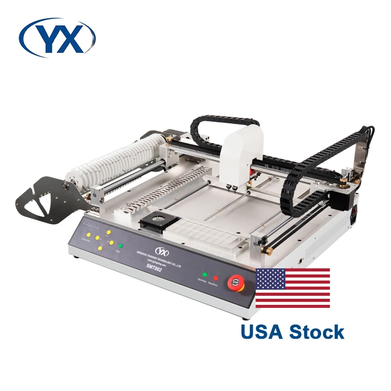 Stock in USA Fully Automatic Mini SMD SMT Chip Mounter PCB Board Assembly Line Desktop Pick and Place Machine SMT802A Equipment