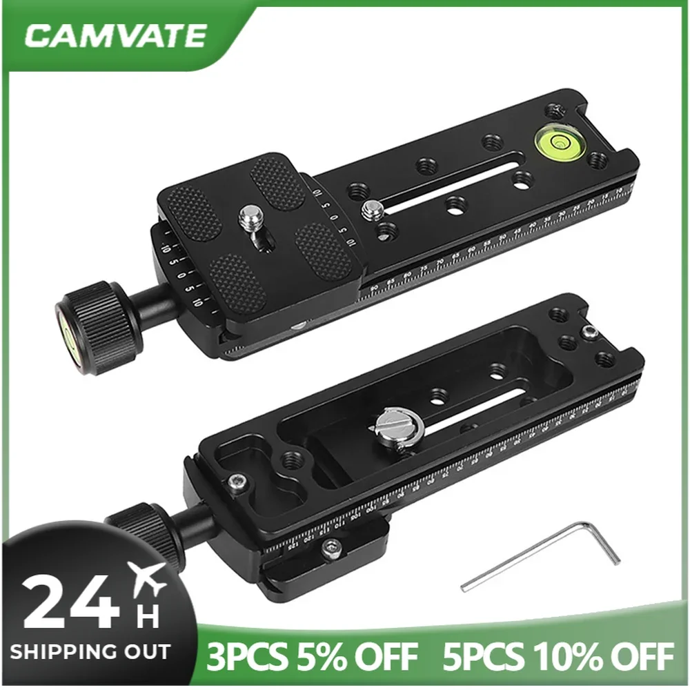 CAMVATE الشريحة السكك الحديدية الإفراج السريع لوحة المشبك عدة 140 مللي متر طويلة لكاميرا DSLR كرة ثلاثية القوائم رئيس Arca نمط نظام ماكرو التصوير