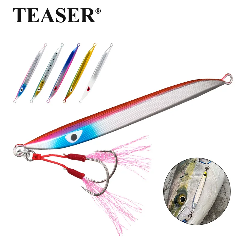 

TEASER J118 120 г 160 г 180 г CBONE-MB1 рыболовная металлическая приманка для отсадки морская светящаяся металлическая приманка для рыбалки быстро тонущая джигбейт