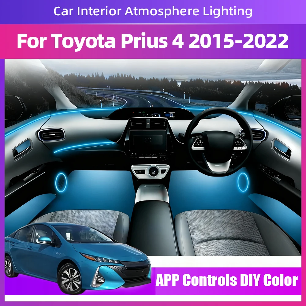 Interior LED Light Strip with Multiple Function Modes Radiant Color Option For Toyota Prius 4 2015 2016 2017 2018 2019 2020 2022