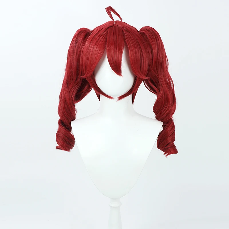 Anime Kasane Teto Cosplay Wig Women Cute Red Ponytail Heat Resistant Synthetic Hair Roleplay Party Costume Prop Synthetic