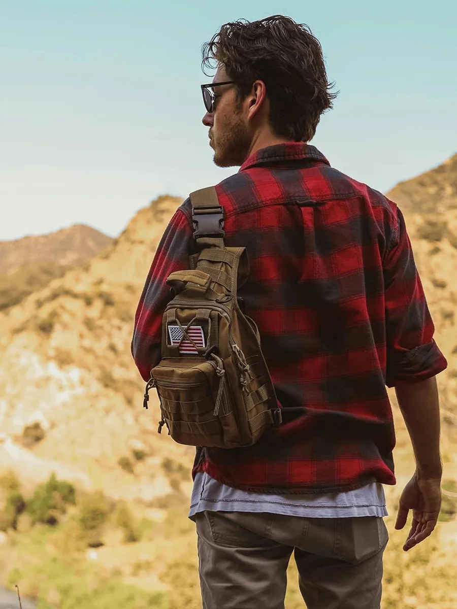 Taktische Brusttasche Männer Outdoor EDC Schulter Sling Bag Wasserdicht Wandern Camping Tag Pack Jagd Verdeckte Reichweite Tasche – Detail 4