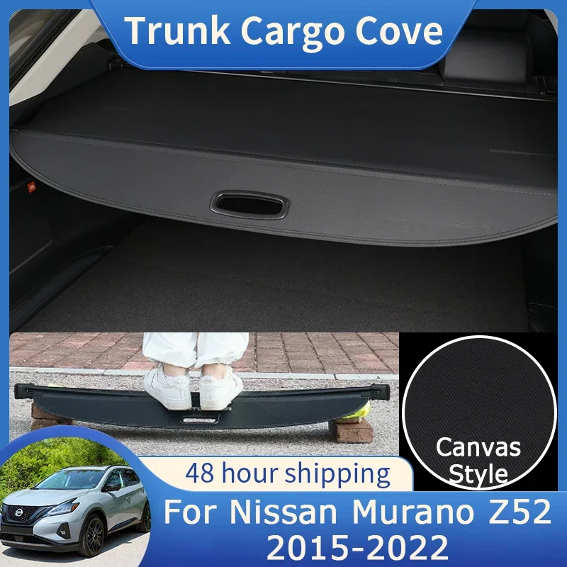 For Nissan Murano Z52 2015~2022 Rear Trunk Cargo Cover Curtain Luggage Shield Shade Retractable Anti-peeping Interior Accessorie