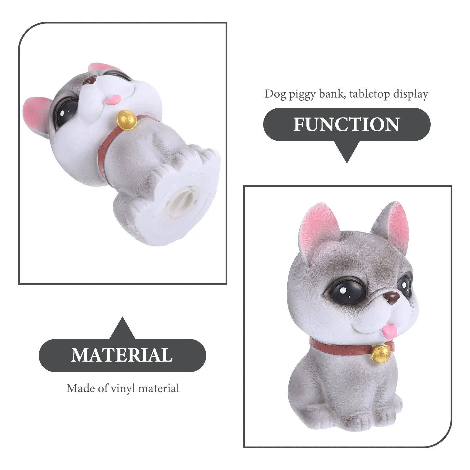 

Adorable Dog Piggy Bank for Kids Strong Unbreakable Money Storage Pot with Hat Slot Desktop Decor Cartoon Coin Bank for Children