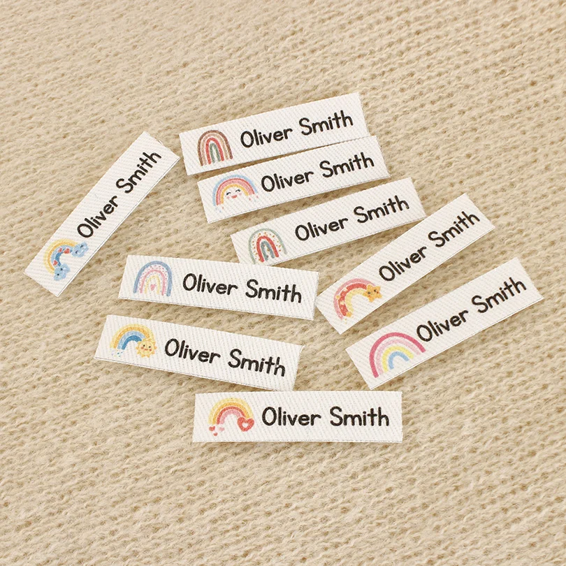 Custom Ironing Labels, Personalized  Name, Clothing, Children\'s Names,School Labels,Brand Tags,Rainbow Label (TB5653)