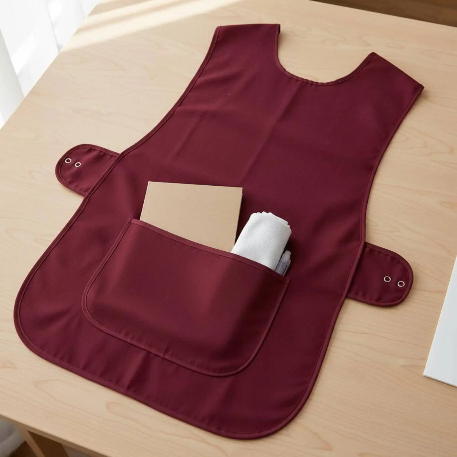 Lightweight Snap Button Vest Apron for Kitchen Cooking and Cleaning with Polyester Fabric for Daily Work Wear