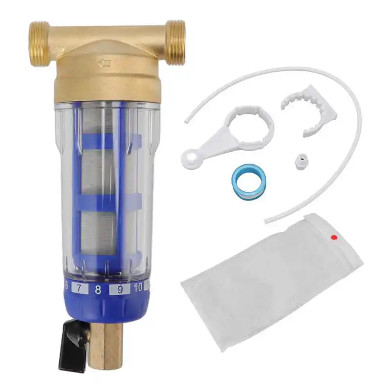 Pre-Filter Whole House Filter Copper Head Water Filter Front Purifier Spin Down Sediment Pre-Filter Backwash