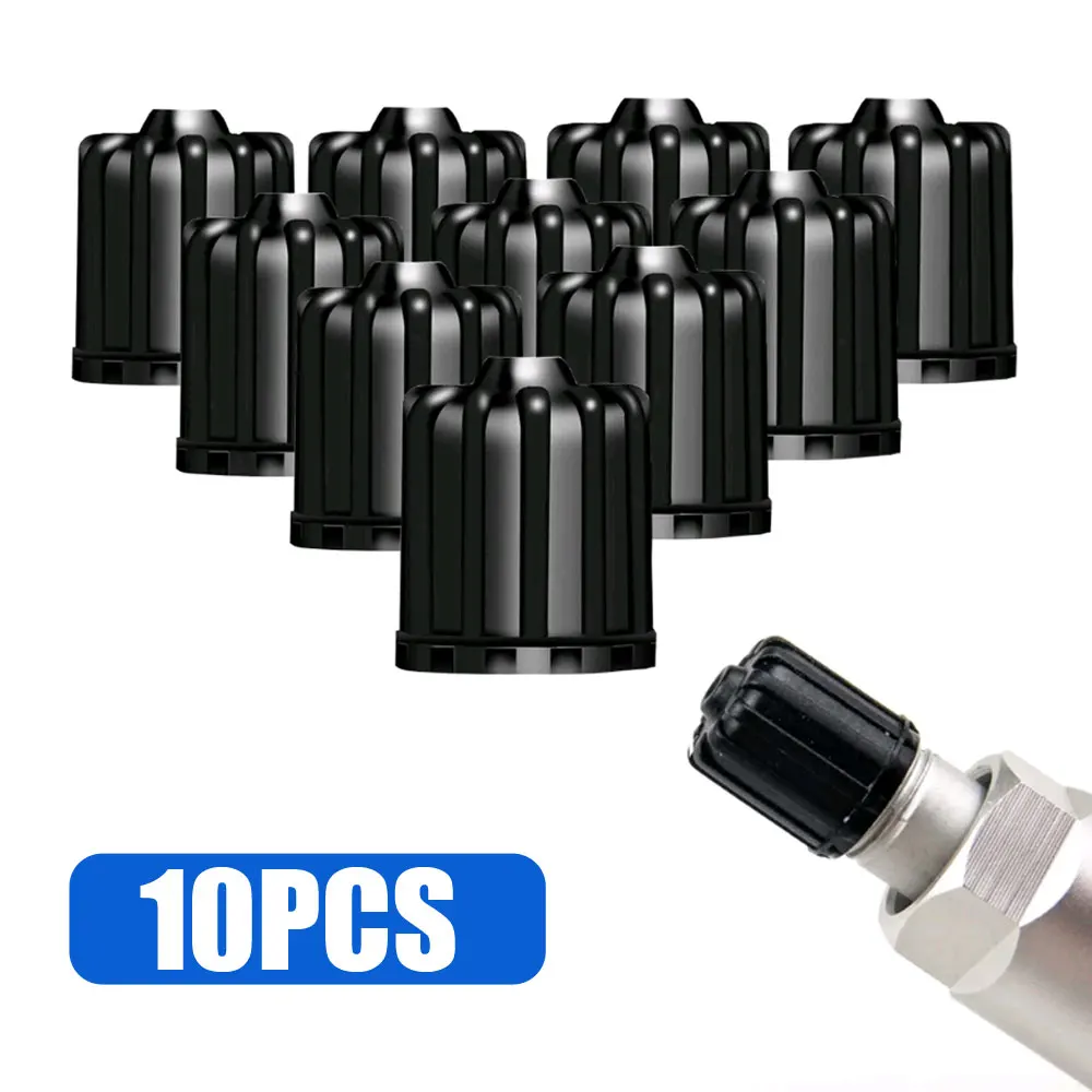 10Pcs Plastic Wheel Caps TPMS Tire Valve Caps with Rubber Seal Covers Auto Tyre Accessories for TPMS Wear Parts Nipple Caps