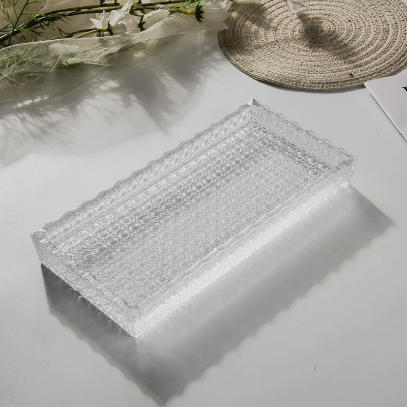 

Plate glass high-end sense, rectangular cutting plate, ice pattern cooking plate