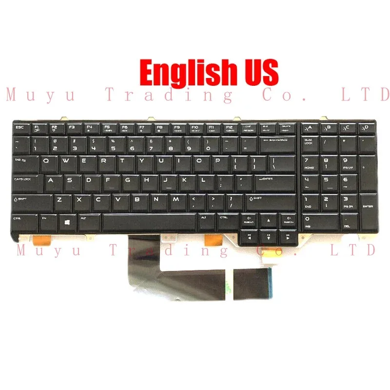 98% новая клавиатура для ноутбука Alienware 17 R1 M17X R5 0M8MH8 M8MH8 PK130UJ1B00 NSK-LC0BC 01 английская, американская, черная, с подсветкой, новая