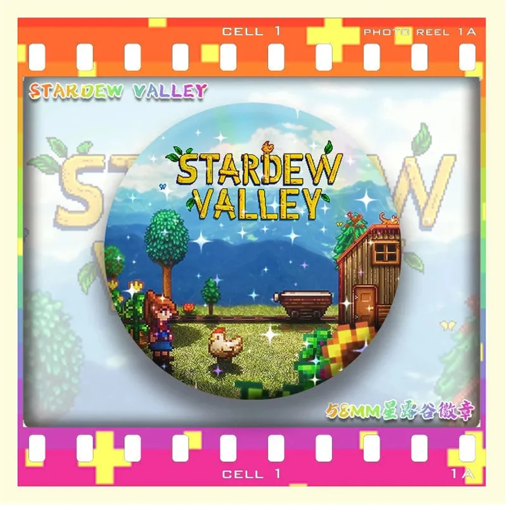58mm Game Stardew Valley kawaii culture Cosplay COSTUME Badge Pin SPTE Tinplate Brooch﻿ Prop Gilf