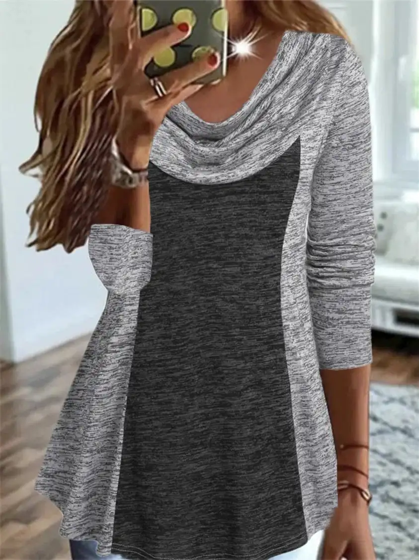 

Plus Size Women V Neck Loose Casual Plain T-Shirt TUNIC