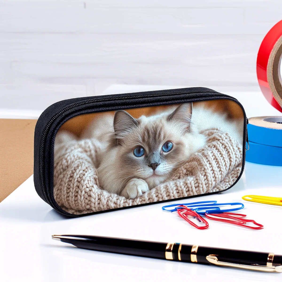 Pencil Bag Pouch Storing Pens and Pencils, Zippered Case Stationary Organization High Quality Materials Making It an Ideal Gift