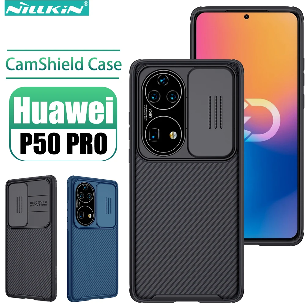 Nillkin for Huawei P50 Pro Case, CamShield Pro Case with Slide Camera Cover Protector Hard PC+TPU Cover