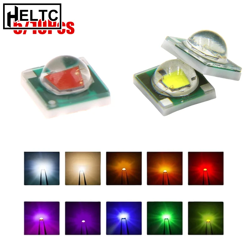 

New 5/10PCS PCB Light Emitting Diode Lamp For DIY Bulb Light Bead SMD LED 3535 Chips 1-3W 3V Beads Light White Warm Mount
