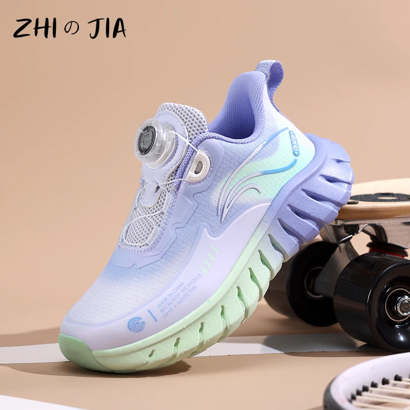 Autumn New Rotating Buckle Sneaker Children's Mesh Breathable Lightweight Running Shoes Boys and Girls Fashion Trend Shoes