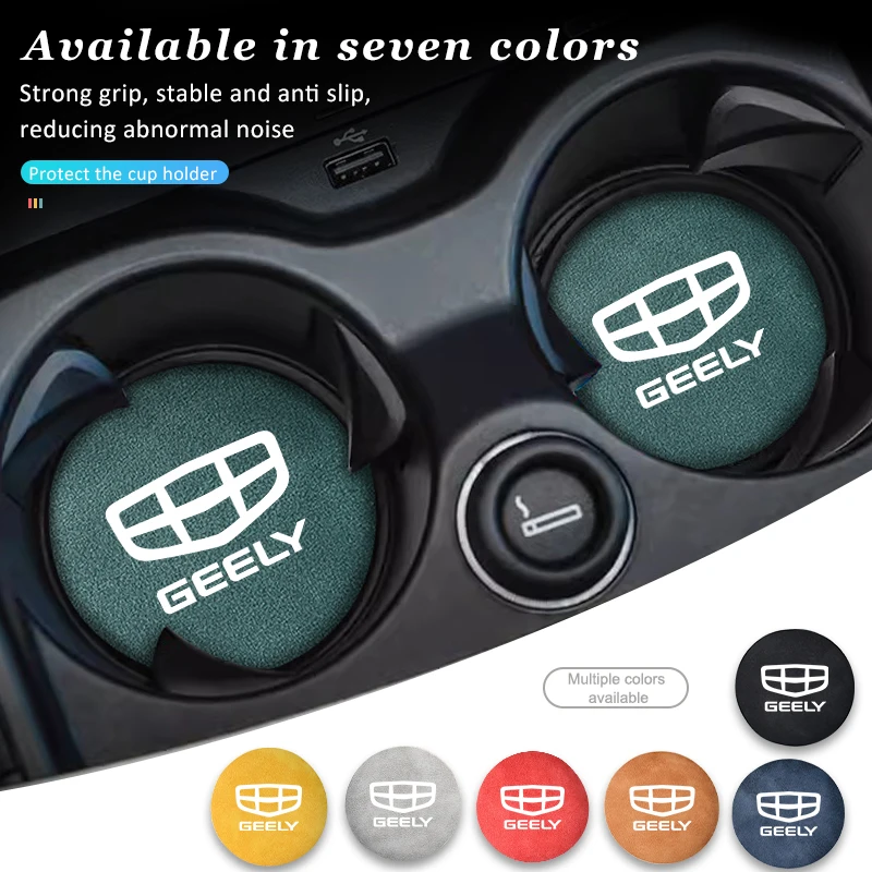 Tapete de porta-copos de carro de carbono interior almofada de copo de água almofada à prova de poeira para geely tugella atlas pro coolray geometria c emgrand ec7
