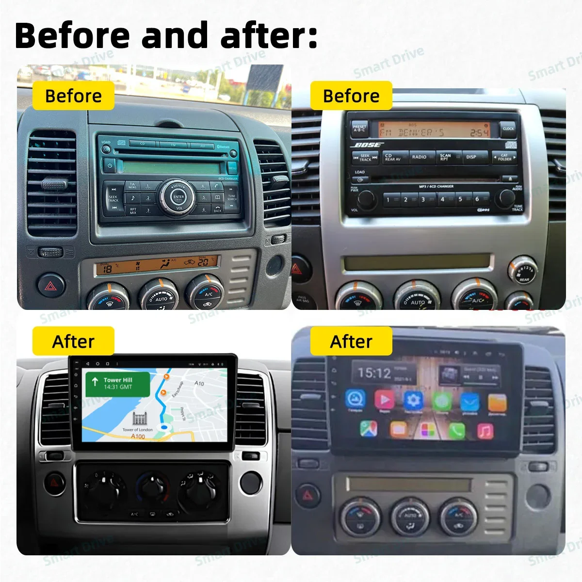 Car Radio for Nissan Pathfinder R51 2004-2012 NAVARA D40 2006 - 2012 2 Din Android Multimedia GPS Navigation Carplay Auto Stereo