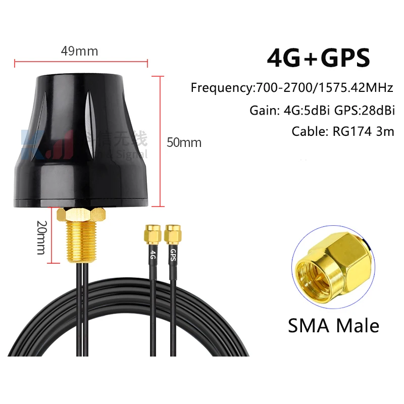 Imagem -02 - Amplificador Impermeável Exterior Combinado do Sinal Armário do Impulsionador da Faixa Dupla Antena do Router do Dtu Sma Lte em 4g 4g Gps