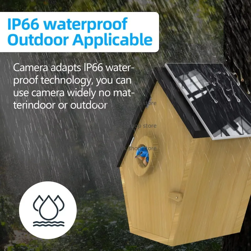 HDカメラ付きバードハウス アプリ通知 バードハウスに巣があると自動で写真と動画を撮影 バードハウスカメラ 野鳥愛好家向け