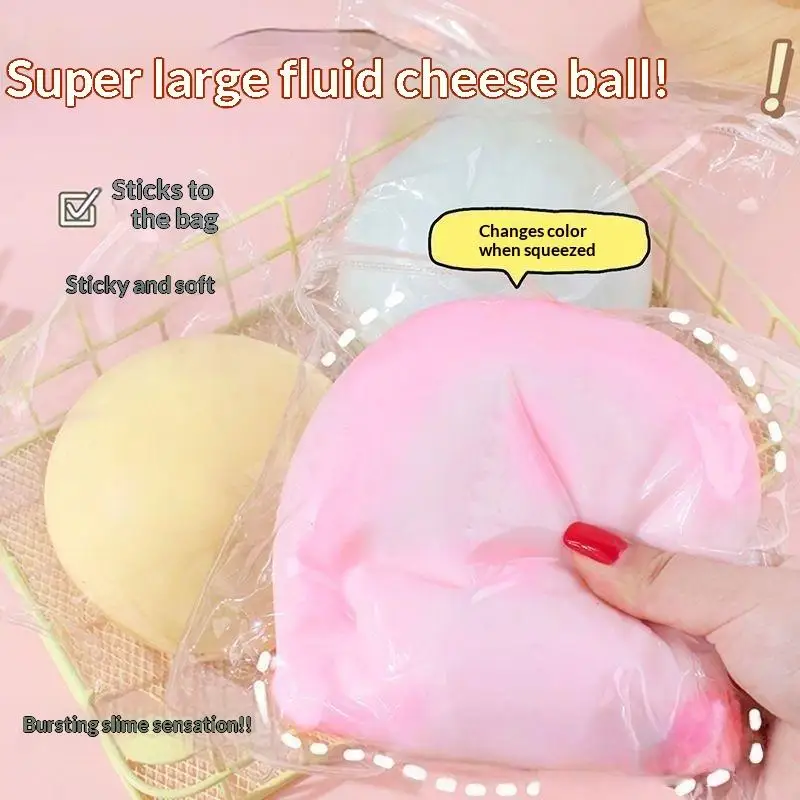 【xxx】1 Stück Langsam Zurückfedernder Stressball 10cm Mochi Taba Squishy Extra Großer Flüssiger Käseball Erwachsenen-Stressabbau-Spielzeug Kinder-Partygeschenk