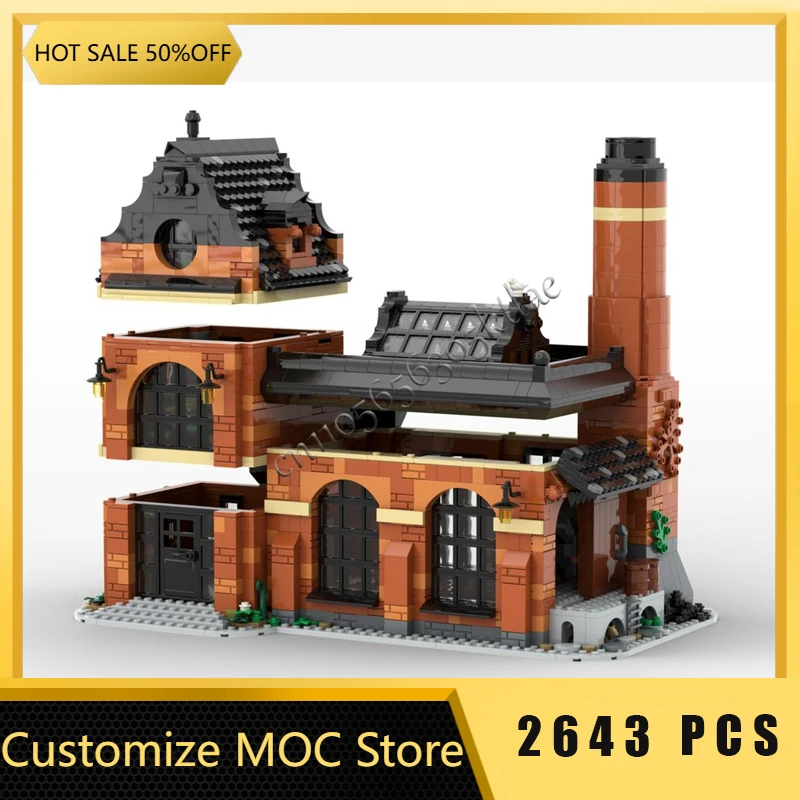 2643 قطعة MOC الإبداعية مدينة عرض الشارع وحدات مصنع الزجاج نموذج العمارة بنة الأطفال لعبة الطوب هدية الكريسماس