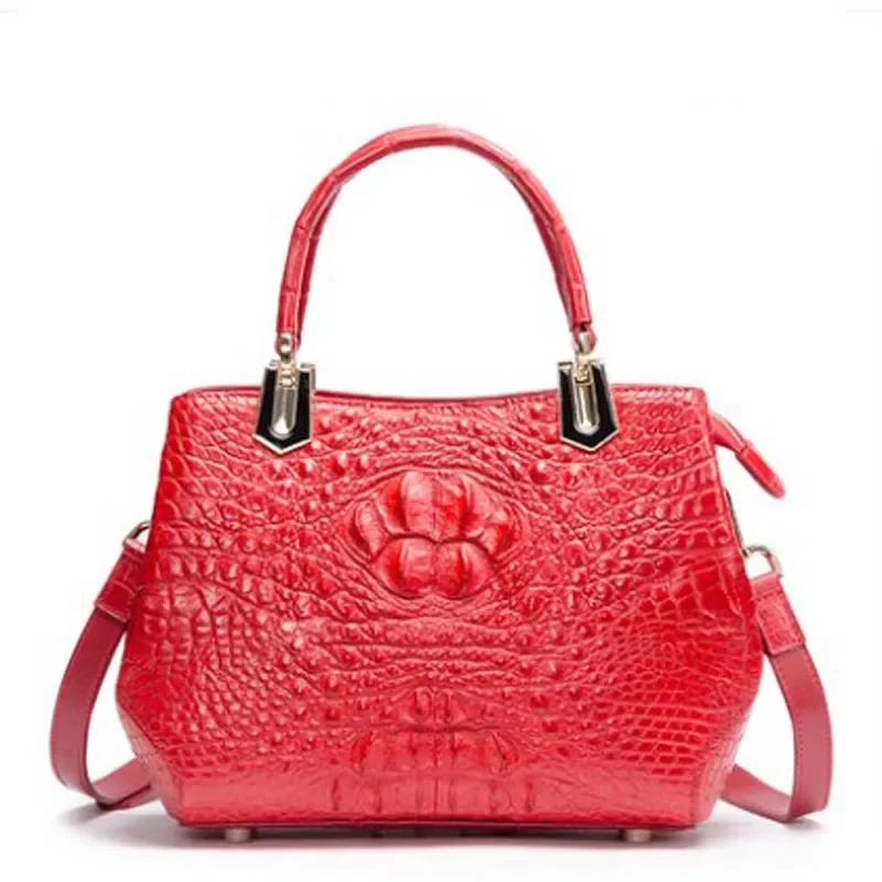 afanzhe New arrival genuine Thai crocodile skin lady bag  European fashion oblique straddle single shoulder bag women handbag