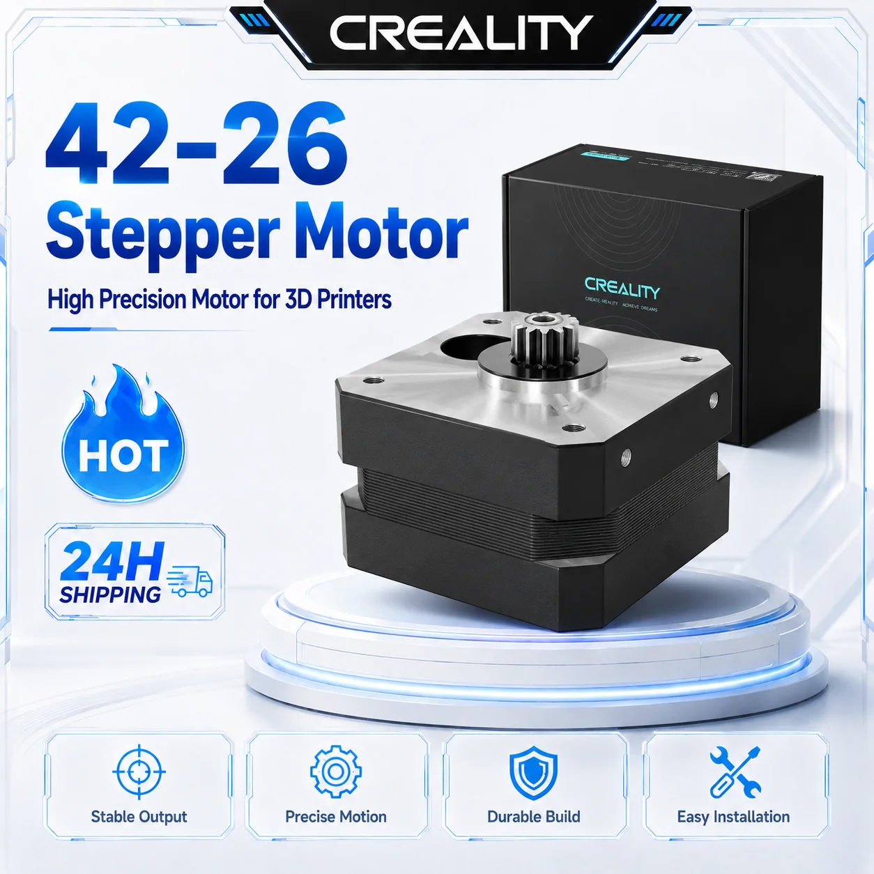 For Ender-3 V3 Se Ke Ender-3 V3 Ke Ender 3 S1 Creality 42-26 Stepper Motor 0.84a 1.8 Degree L4 Pressure Gear  3d Printer Parts