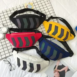 Canvas Waist Bag 2023 Fanny Pack with Earphone Hole Reflective Strip Hip Bum Banana Bags Waistbag Women Men Travel Phone Holder