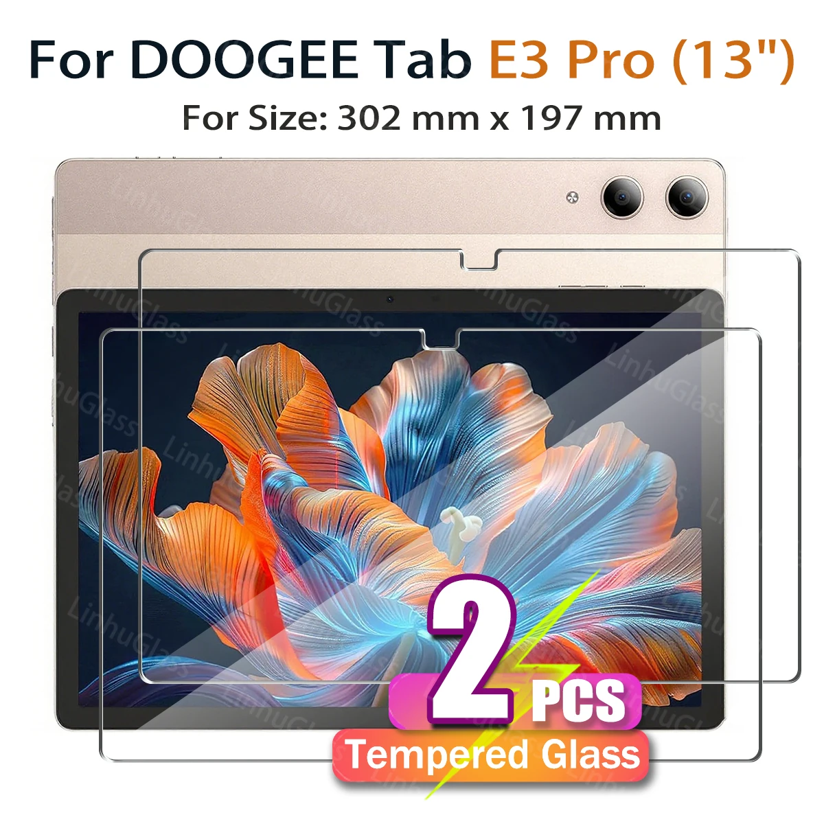 Защитная пленка для экрана DOOGEE Tab E3 Pro (13 дюймов), пленка из закаленного стекла, 9 часов, устойчивая к царапинам, против отпечатков пальцев, HD, прозрачная, без пузырьков
