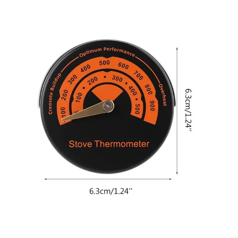 N7MD Oven Compor Meter Thermometer Untuk Kompor Pembakaran Kayu Top Flues Compi Magnetik