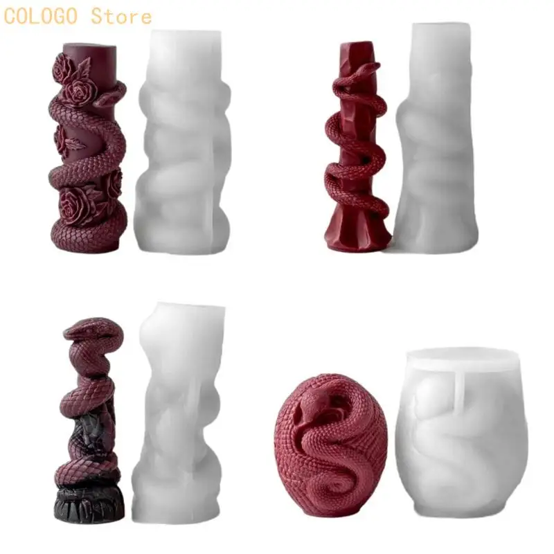

3D Snake Cylinder Silicone Molds for Epoxy Resin MakingPillar Soap D0LD