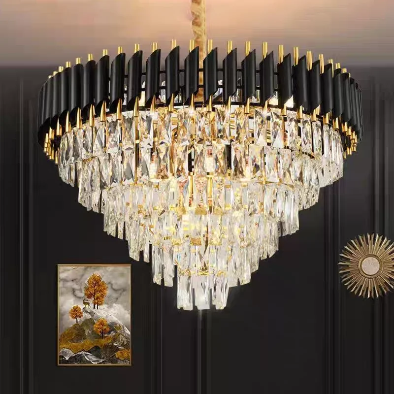 

Modern Luxury Lustre Crystal E14 Chandeliers Lighting Hall Villa Living Room Decor Pendant Lights Bedroom Hanging Lamp Luminaire