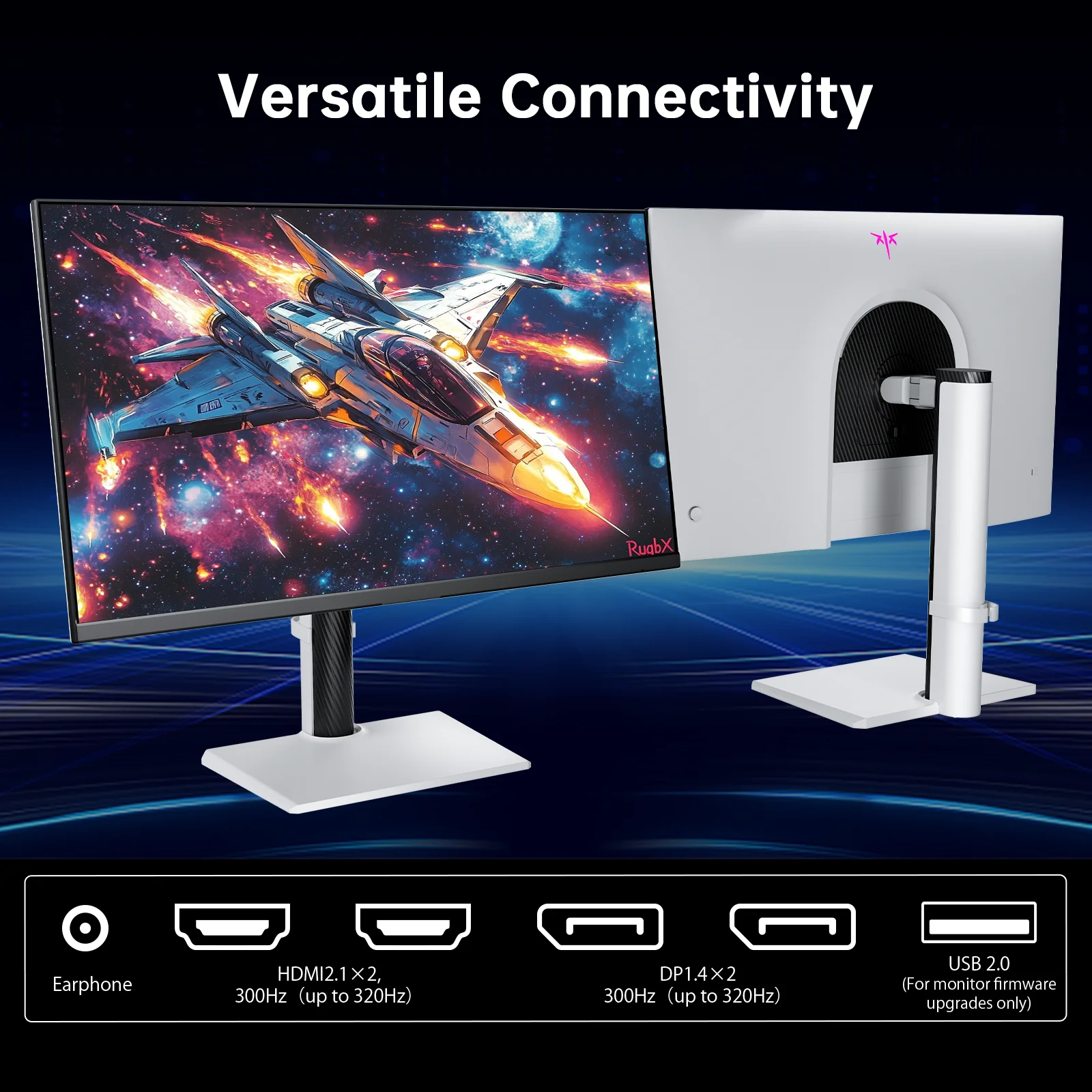 Monitor de jogos branco KTC de 27 polegadas 300 Hz/320 Hz, monitor de computador IPS rápido QHD 1440P