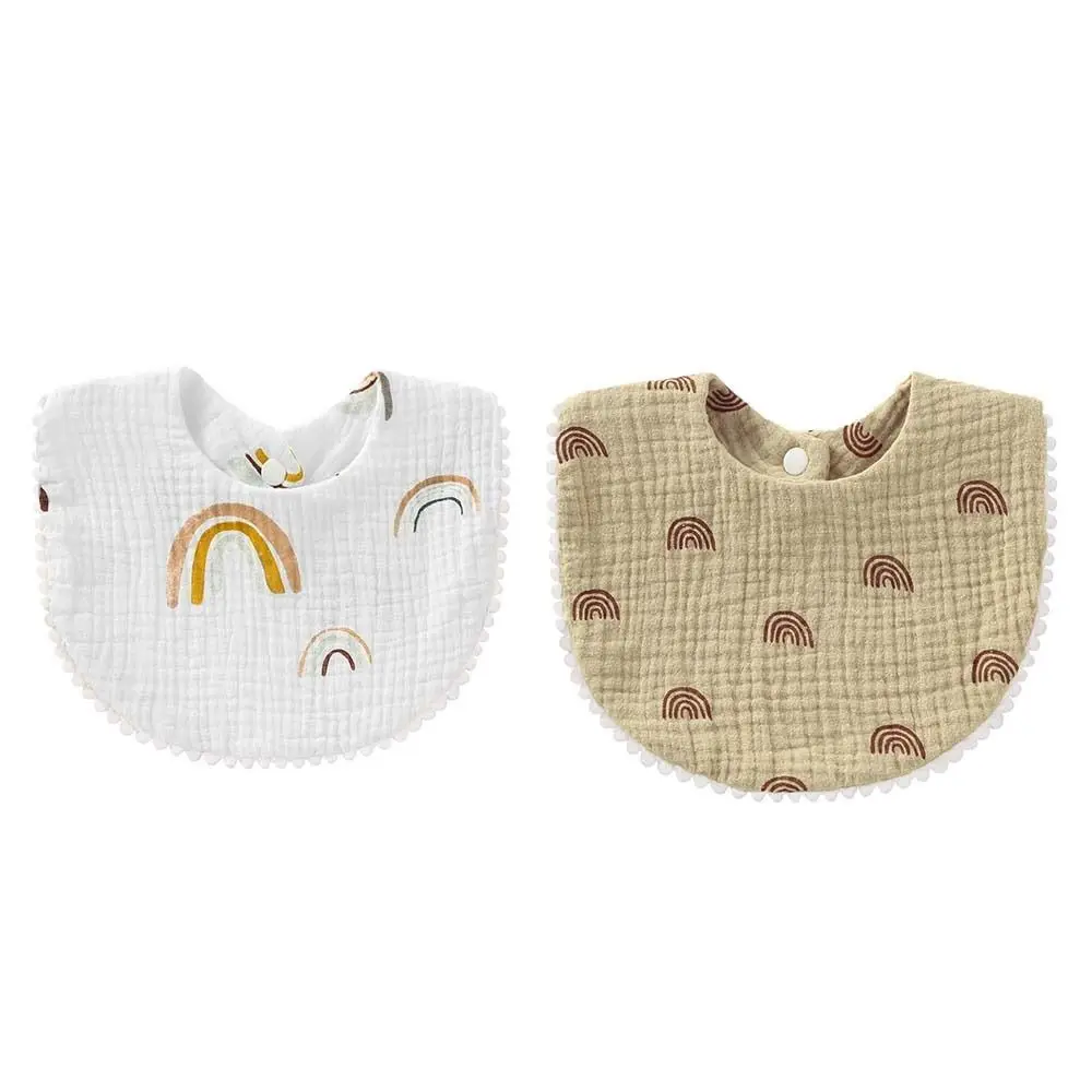 Snap Button Drool Stuff Bibs Feeding Drool Bibs Solid Color Burp Cloth Korean Style Cotton Bibs Saliva Towel Baby Muslin Bibs