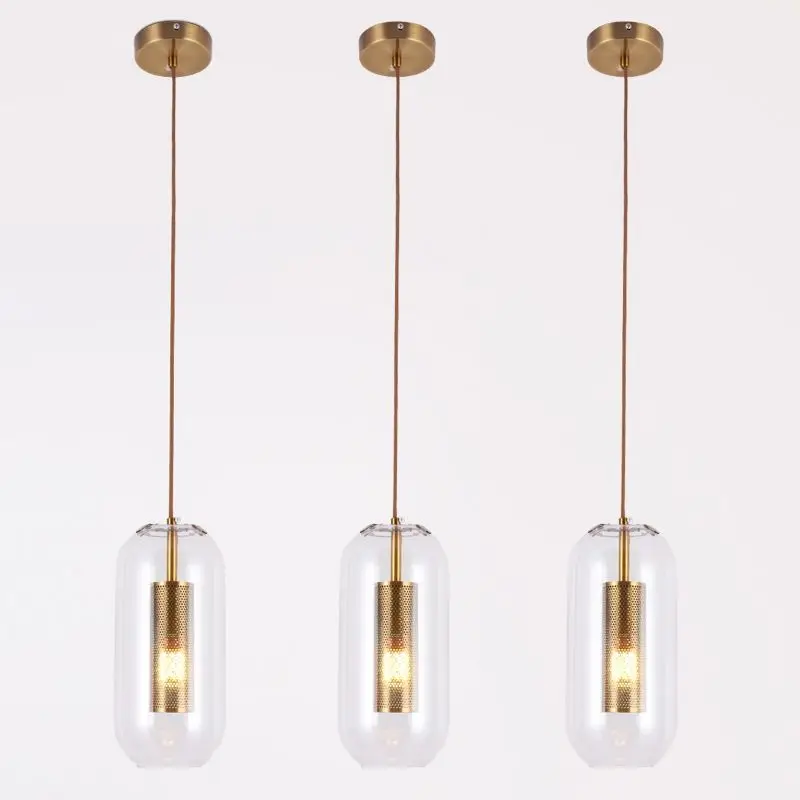 New Glass Dining Room Ceiling Pendant Light Hanging Lamp for Bedroom Bedside Bar Restaurant Led Indoor Lighting Nordic Decor E27