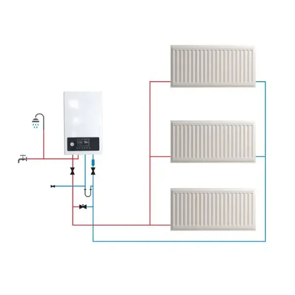 Calentador de agua eléctrico instantáneo sin tanque, caldera de agua eléctrica para calefacción doméstica de 3 fases, 12KW, 380v, con bombas de refuerzo