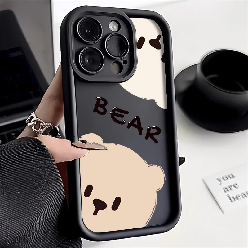 Cute Bear Case For Infinix Tecno Spark Note 40 30 Pro 10 Pro Go 8C 9 7 Hot 30 40 Pro 11 9 Play Camon 20 Pro Zero 30 Silicon Case