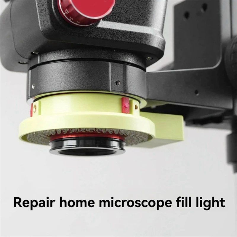 Adjustable 144 LED Ring Light Illuminator Lamp For Industry Stereo Microscope Lens Camera Magnifier Adapter US Plug