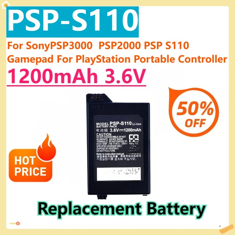 

For SonyPSP3000 PSP2000 PSP S110 Gamepad For PlayStation Portable Controller 1200mAh 3.6V Replacement Battery