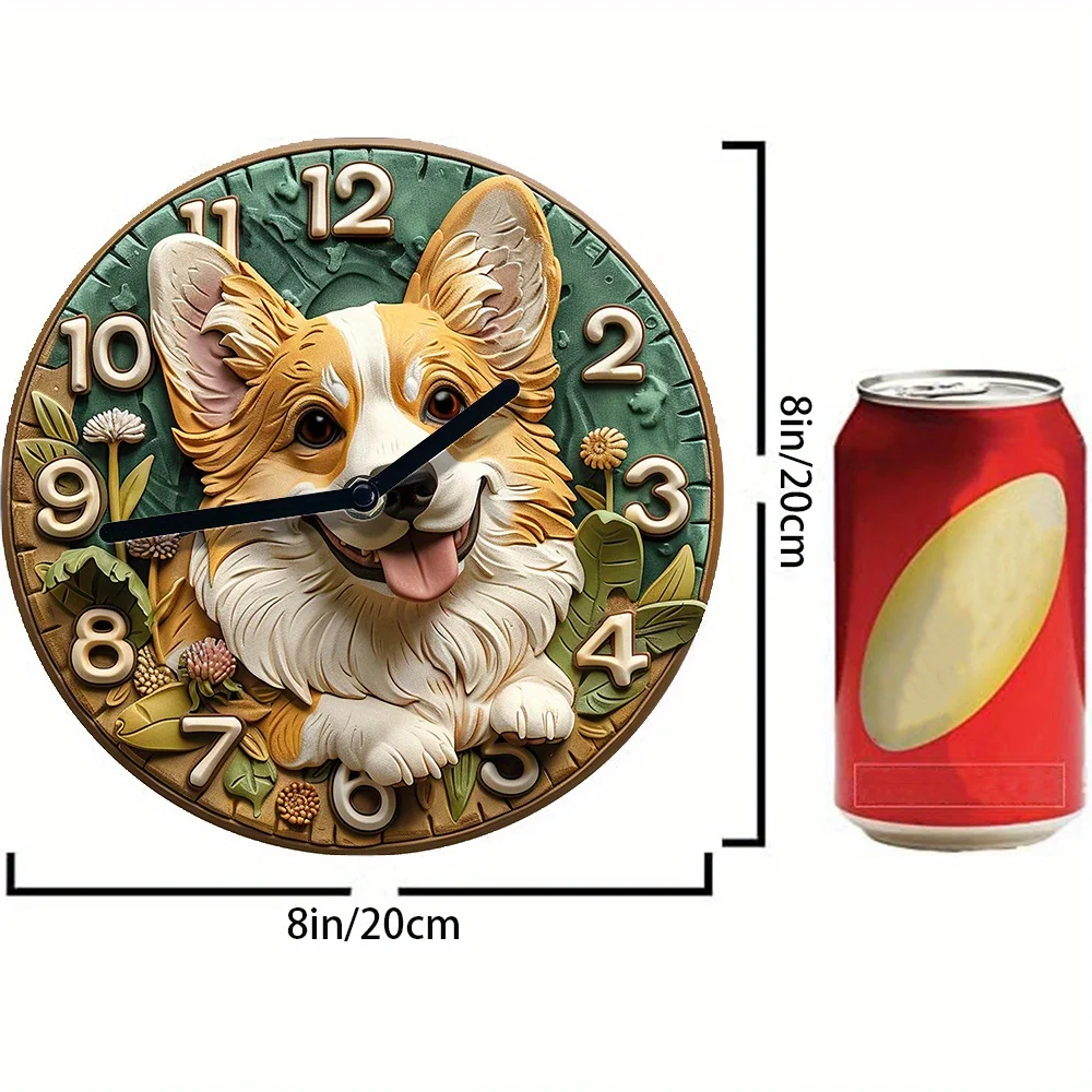 Pembroke Welsh Corgi Aluminum Wall Clock - Diy, Spring-Themed Bedroom Decor, Perfect Gift For Men And Kids