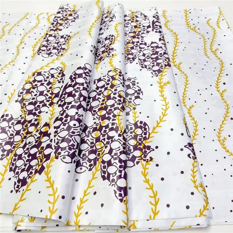 

5 Meter 100% Cotton African Jacquard Dress Fabric Basin Riche Brode For Men Or Women Clothes Material Wedding Party 14L321101