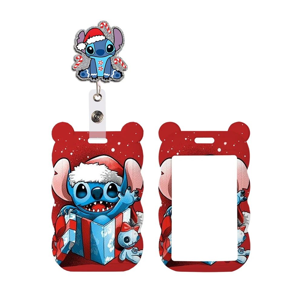 Christmas Stitch Hot Selling Cute Card Badge Holder Id Card Bus Card Holder Reel Clip Lanyards Xmas Gifts Accessories