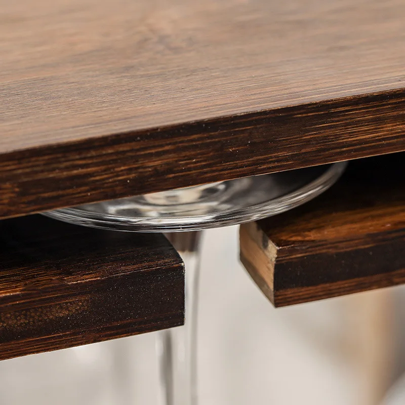 Rak Anggur Multifungsi Modern Sederhana Furnitur Kecil Mewah Ringan Senapan Ganda Rak Cangkir Kreatif Rak Anggur Dinding Kayu Solid