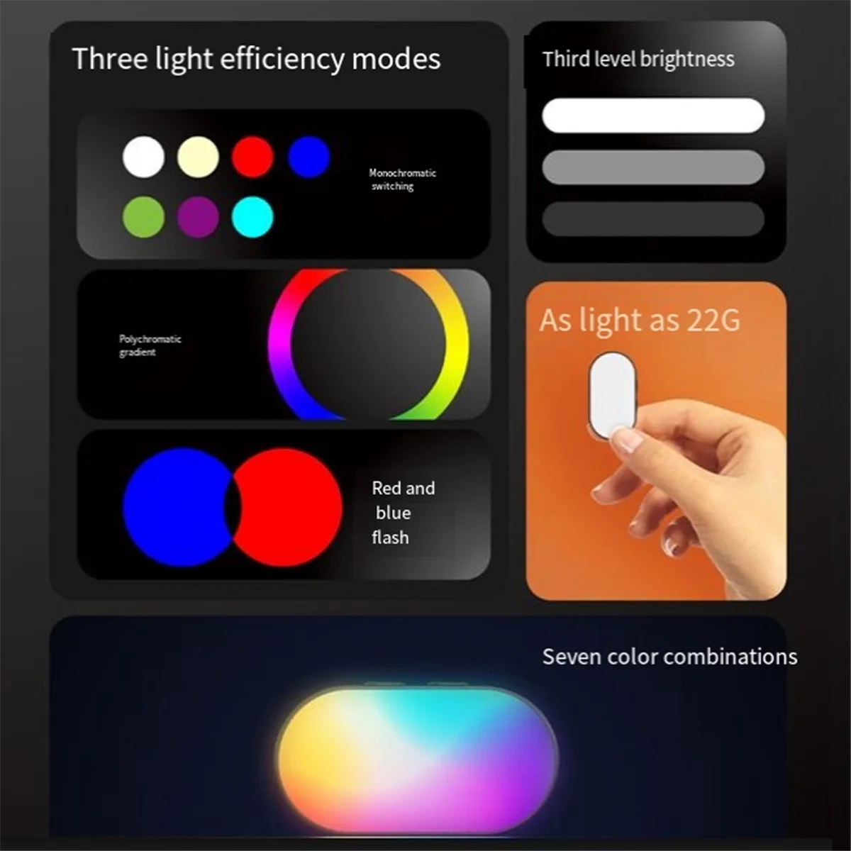 ضوء ملء RGB مغناطيسي جديد لمجموعة متنوعة من المثبتات ثلاثية المحاور