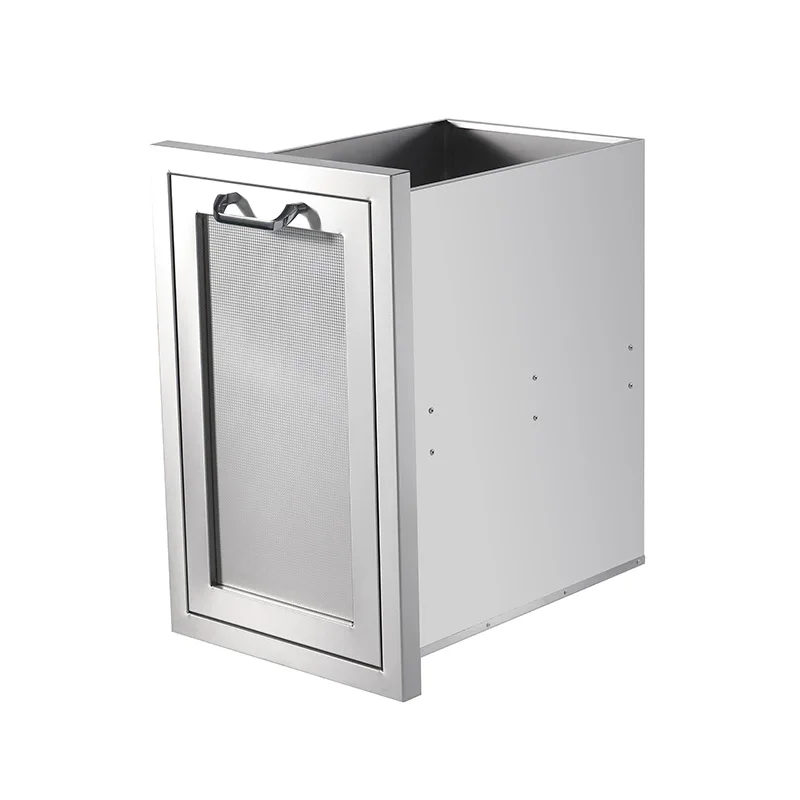 18-Inch Outdoor Trash & Recycle Center with Pull-Out Feature Heavy-Duty Sturdy Sliding Rails Elf-Closing System Metal Material